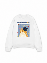 Áo Sweater Nỉ Hai Da Chú Mèo Thom