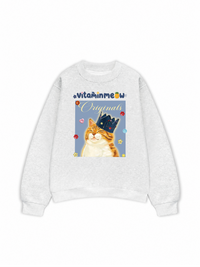Áo Sweater Nỉ Hai Da Chú Mèo Thom