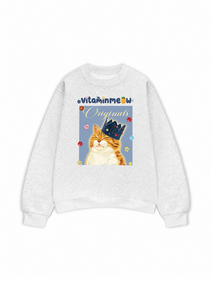 Áo Sweater Nỉ Hai Da Chú Mèo Thom
