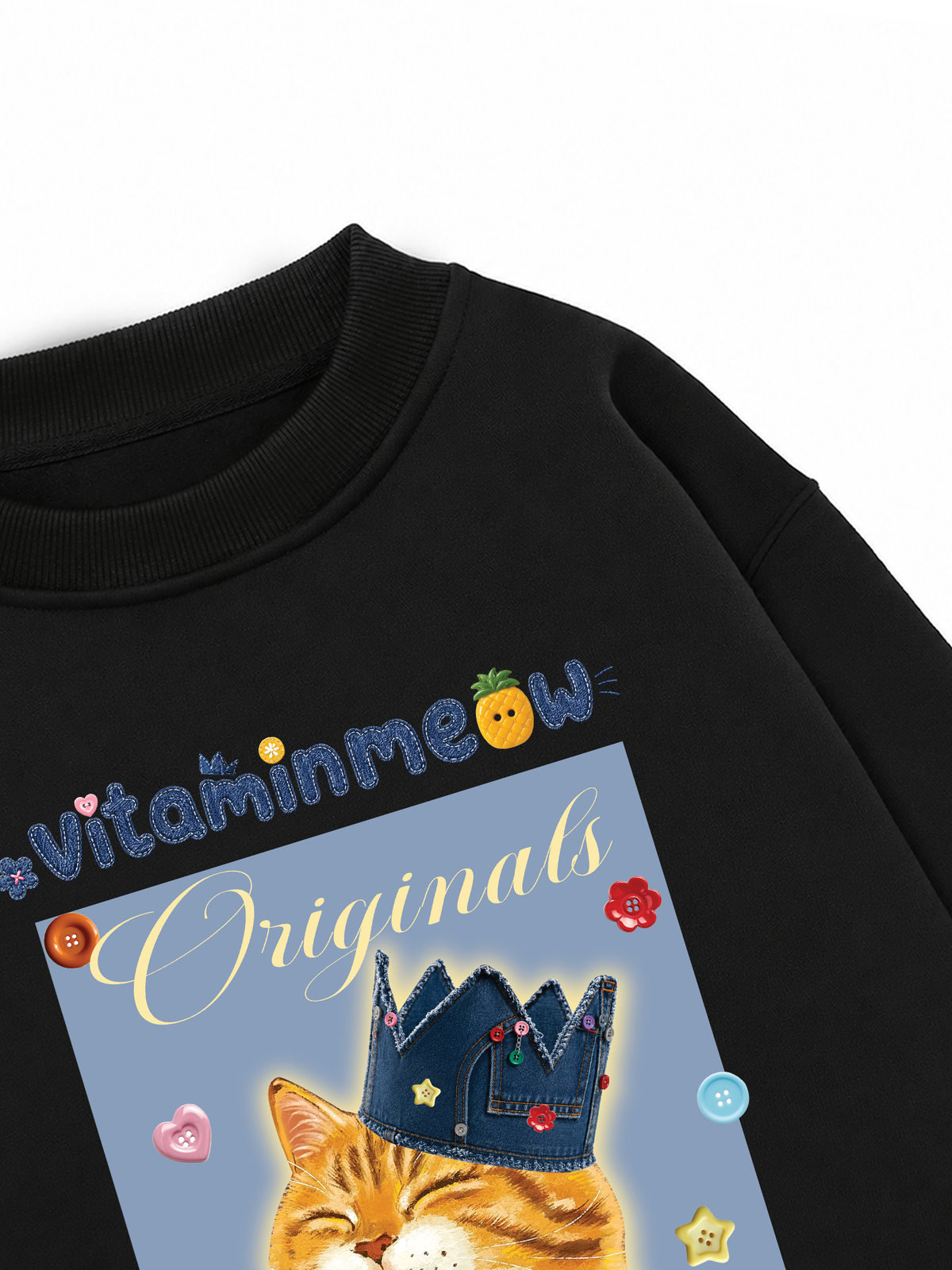 Áo Sweater Nỉ Hai Da Chú Mèo Thom