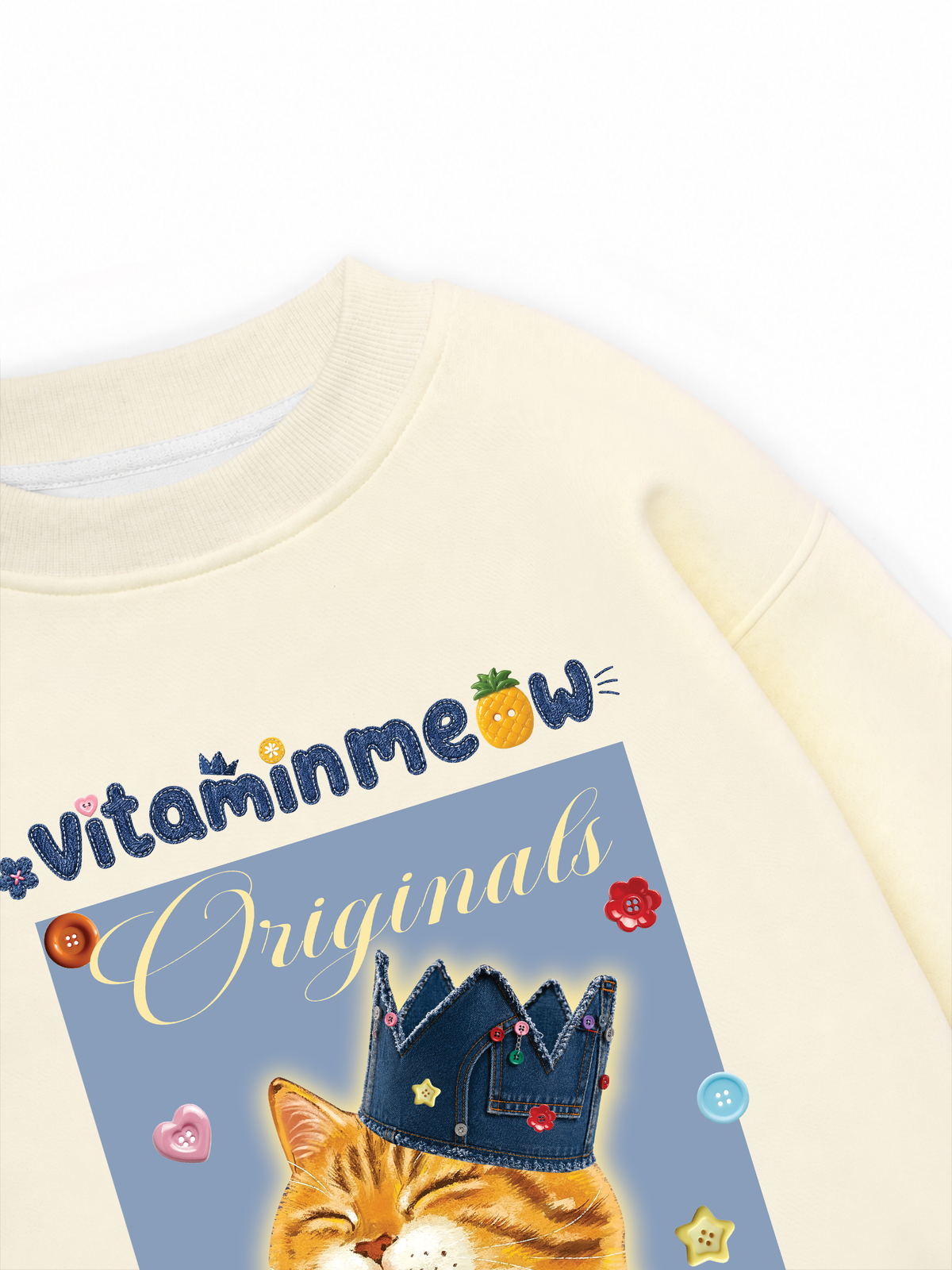Áo Sweater Nỉ Hai Da Chú Mèo Thom