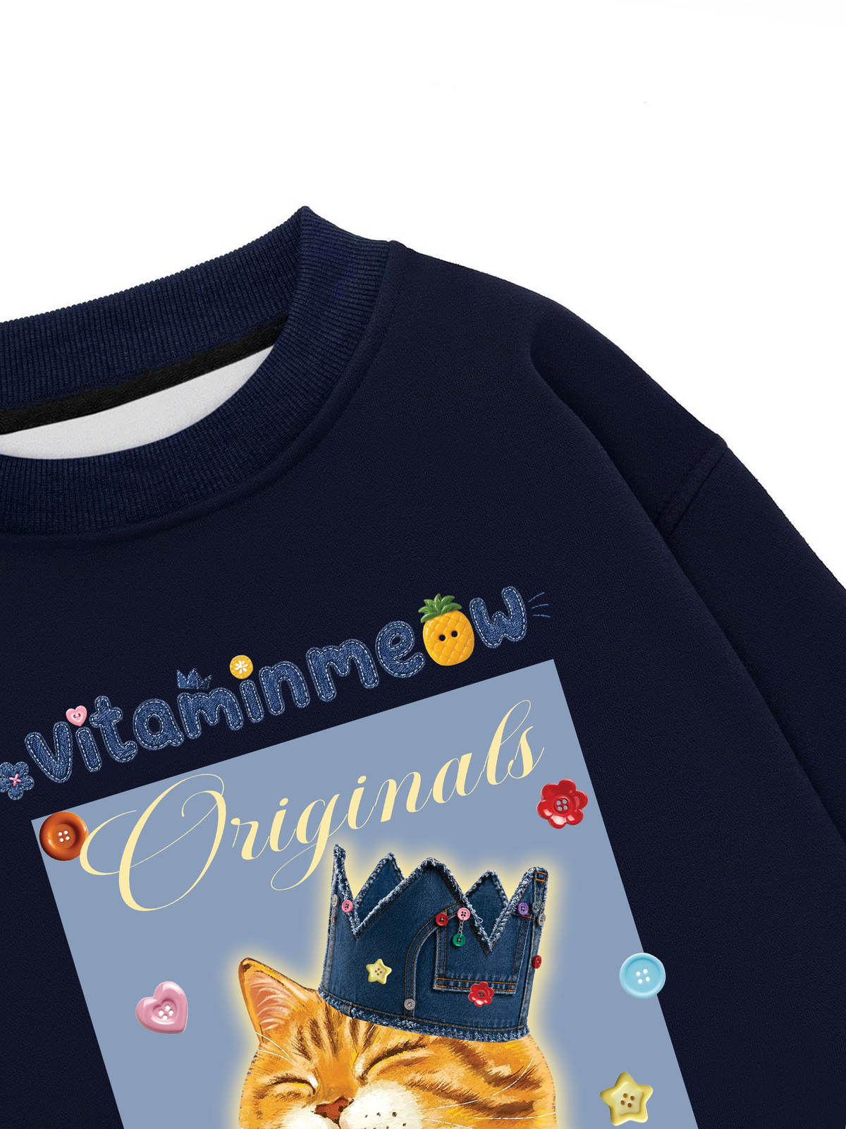 Áo Sweater Nỉ Hai Da Chú Mèo Thom
