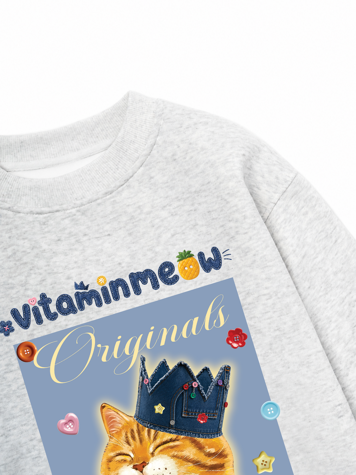 Áo Sweater Nỉ Hai Da Chú Mèo Thom