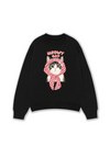 Áo Sweater Nỉ Hai Da Meowy Cat Pink Plaid