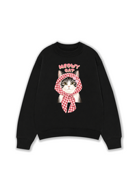 Áo Sweater Nỉ Hai Da Meowy Cat Pink Plaid