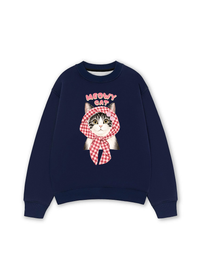 Áo Sweater Nỉ Hai Da Meowy Cat Pink Plaid