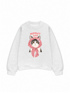 Áo Sweater Nỉ Hai Da Meowy Cat Pink Plaid