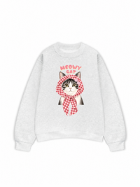Áo Sweater Nỉ Hai Da Meowy Cat Pink Plaid