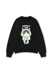 Áo Sweater Nỉ Hai Da Meowy Cat Blue Tiffany Dots