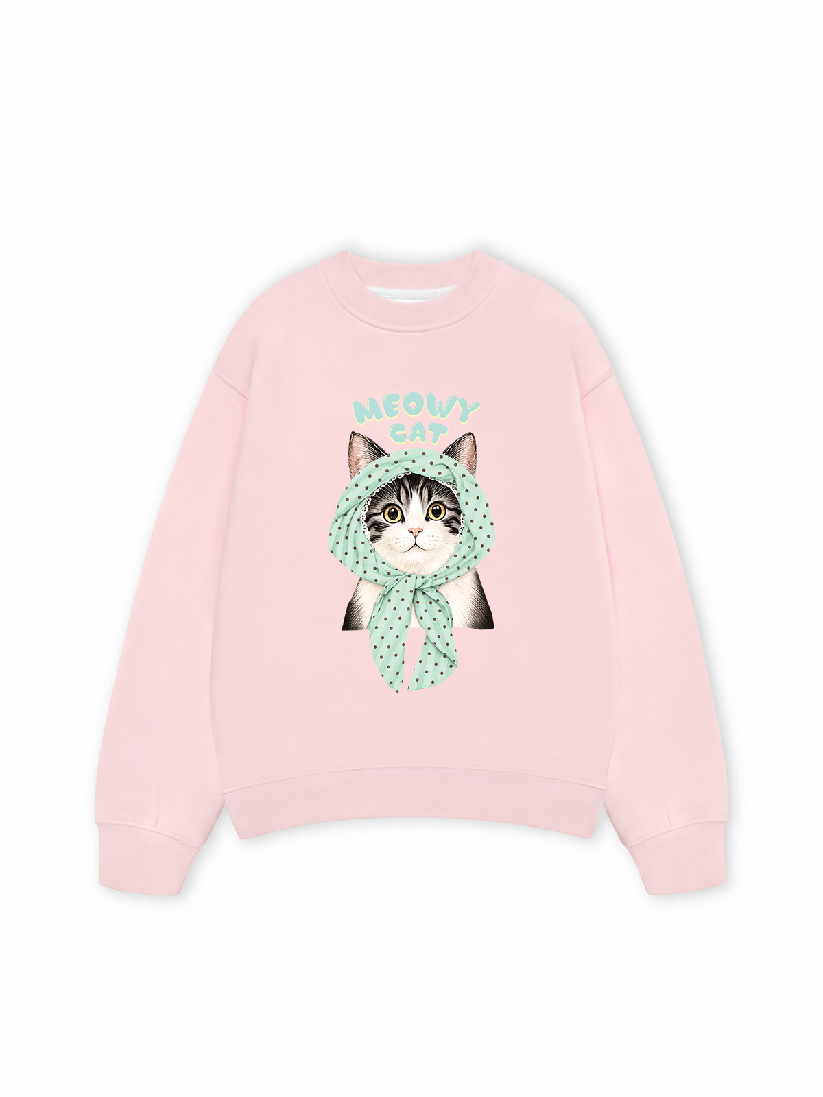 Áo Sweater Nỉ Hai Da Meowy Cat Blue Tiffany Dots