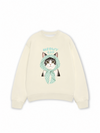 Áo Sweater Nỉ Hai Da Meowy Cat Blue Tiffany Dots