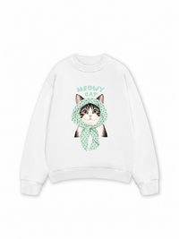 Áo Sweater Nỉ Hai Da Meowy Cat Blue Tiffany Dots