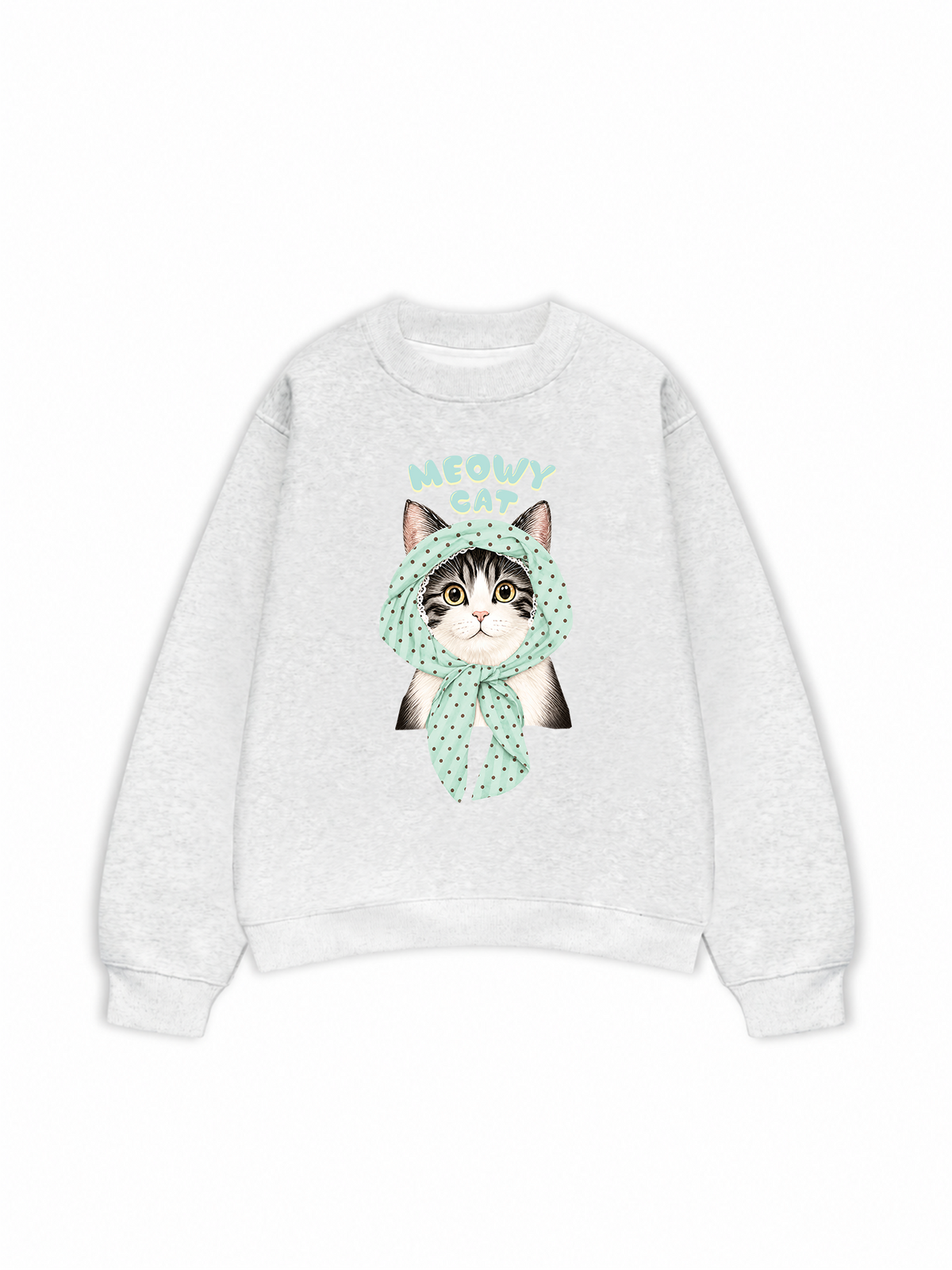 Áo Sweater Nỉ Hai Da Meowy Cat Blue Tiffany Dots