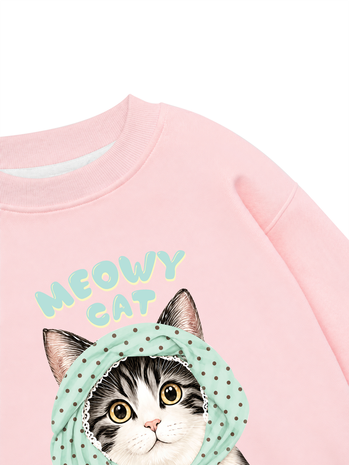 Áo Sweater Nỉ Hai Da Meowy Cat Blue Tiffany Dots