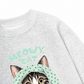 Áo Sweater Nỉ Hai Da Meowy Cat Blue Tiffany Dots
