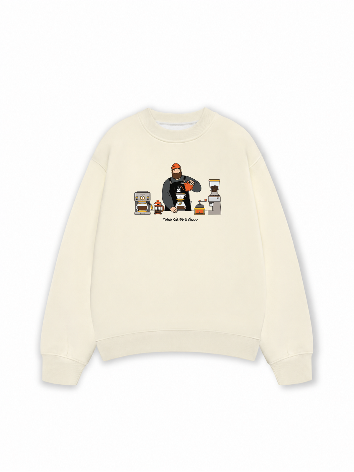 Áo Sweater Nỉ Hai Da Thích Cafe Xỉu