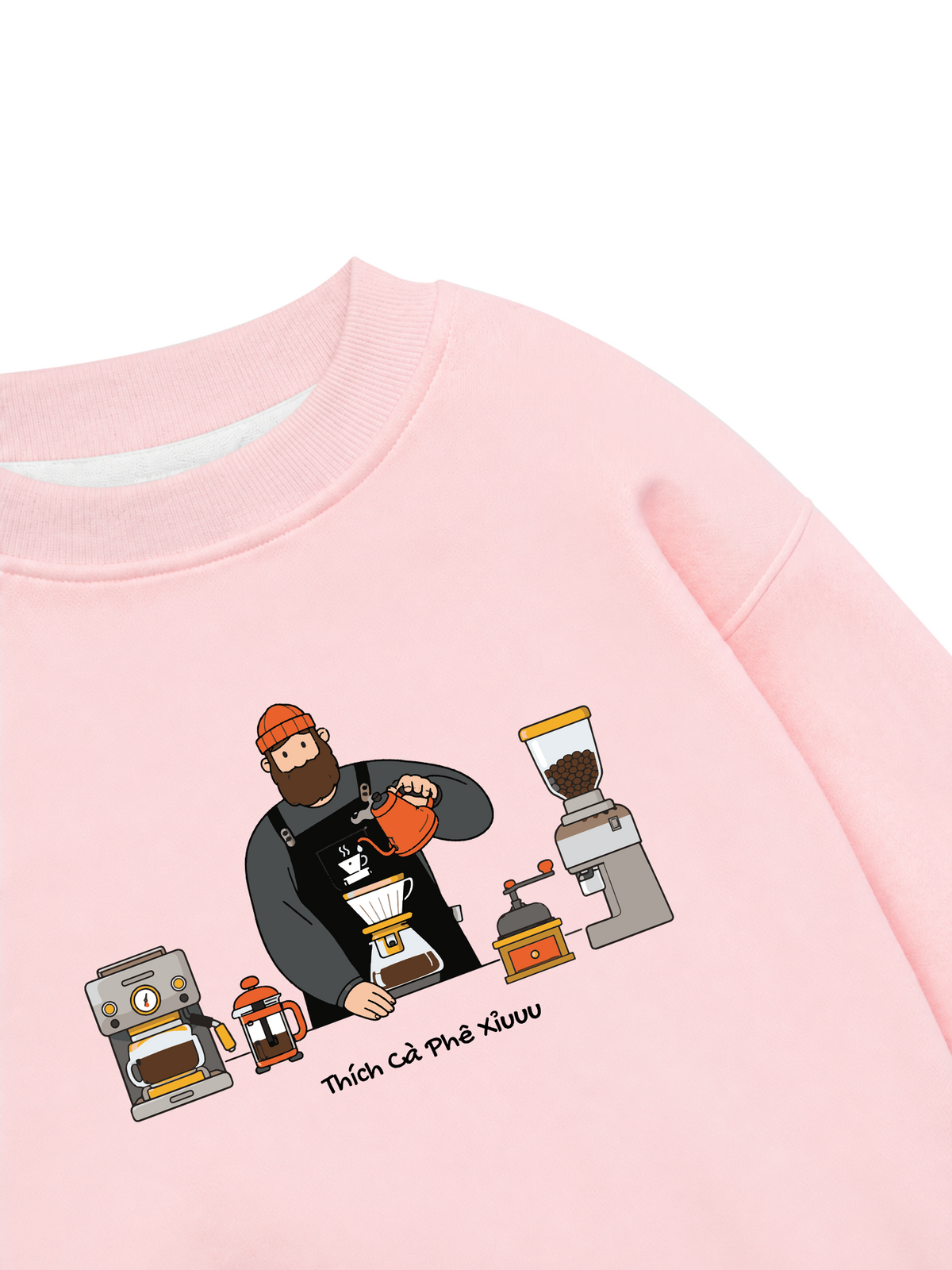 Áo Sweater Nỉ Hai Da Thích Cafe Xỉu