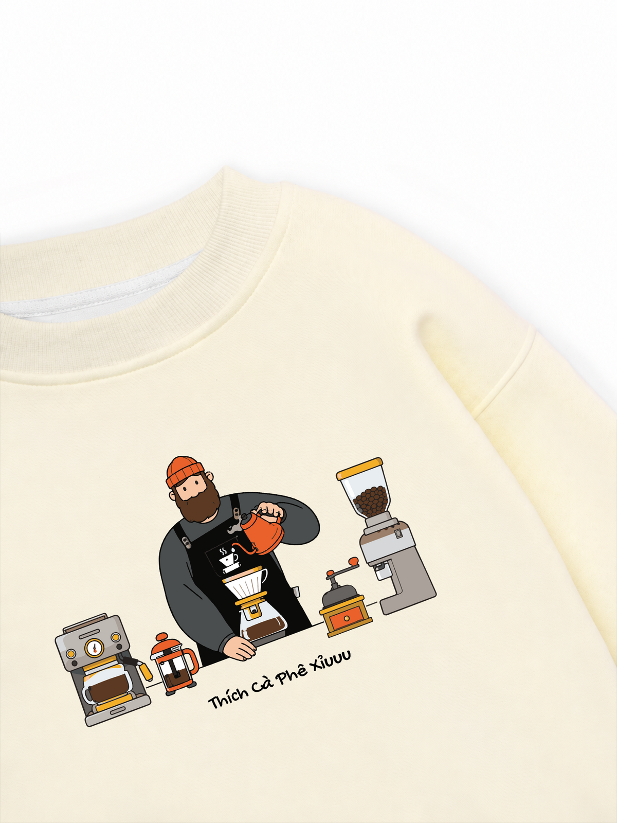 Áo Sweater Nỉ Hai Da Thích Cafe Xỉu