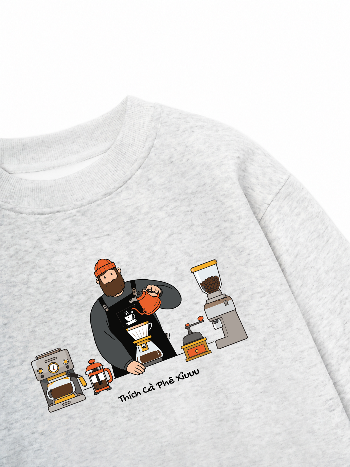 Áo Sweater Nỉ Hai Da Thích Cafe Xỉu