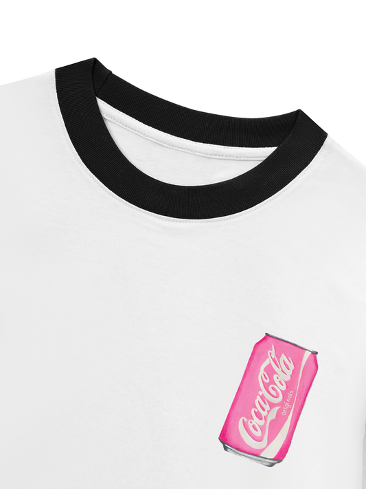 Áo Thun Ringer Relaxed Fit Summer Vibes Pink Coca Cola