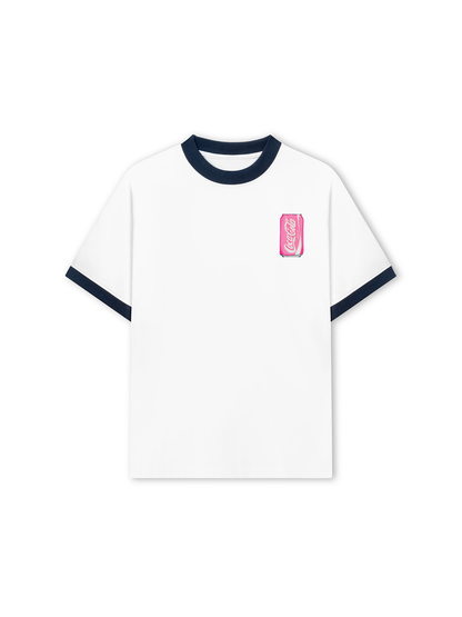 Áo Thun Ringer Relaxed Fit Summer Vibes Pink Coca Cola