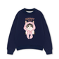 Áo Sweater Nỉ Hai Da Meowy Cat Pink Polka