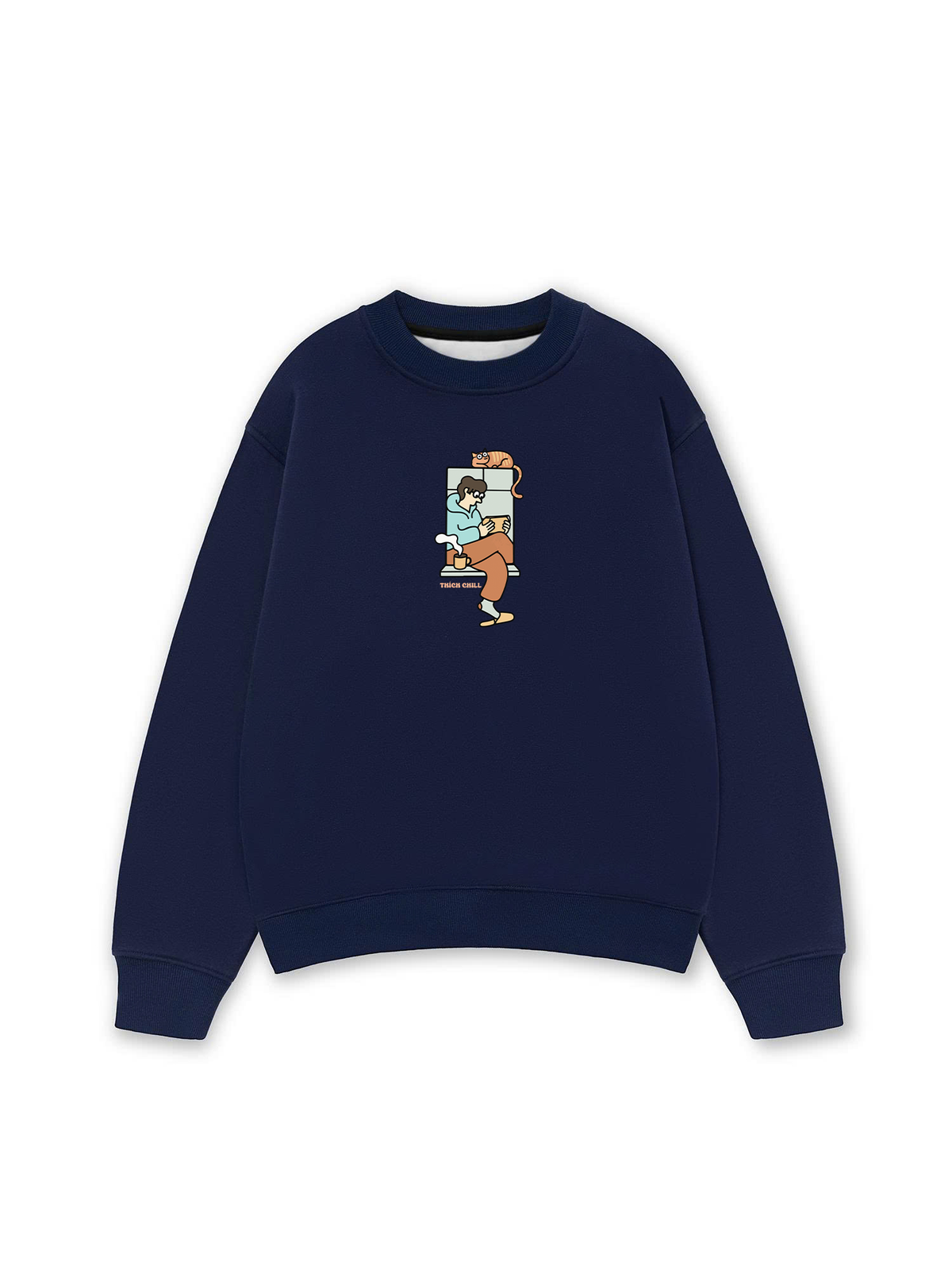 Áo Sweater Nỉ Hai Da Thích Chill