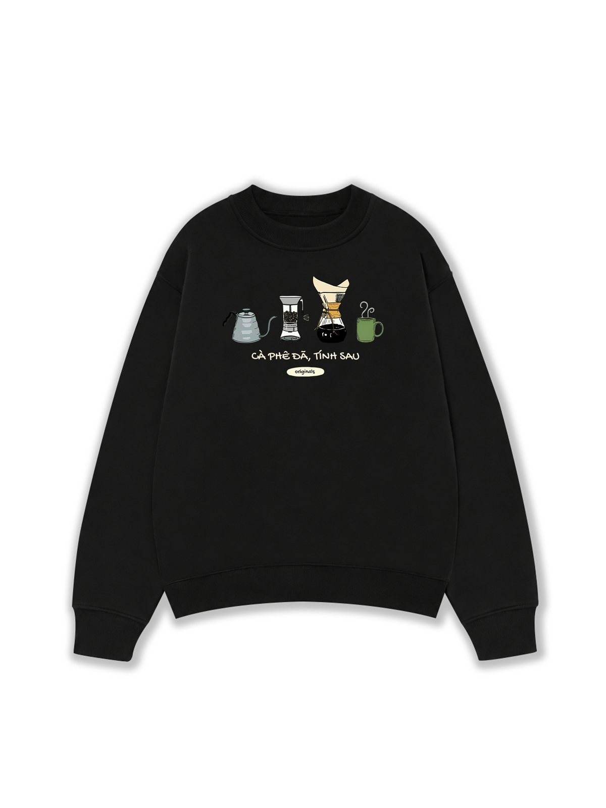 Áo Sweater Nỉ Hai Da Cà Phê Đã, Tính Sau