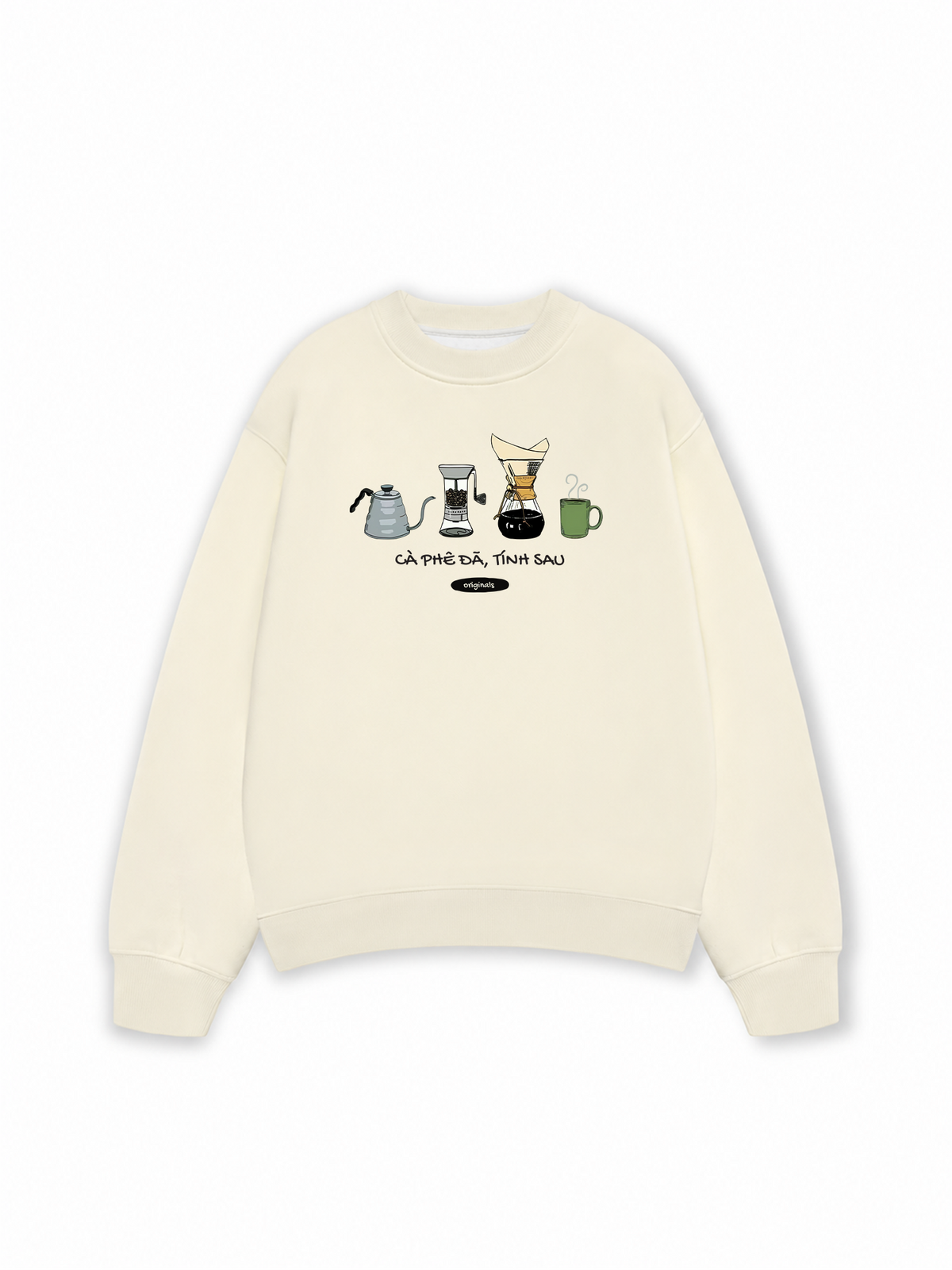Áo Sweater Nỉ Hai Da Cà Phê Đã, Tính Sau
