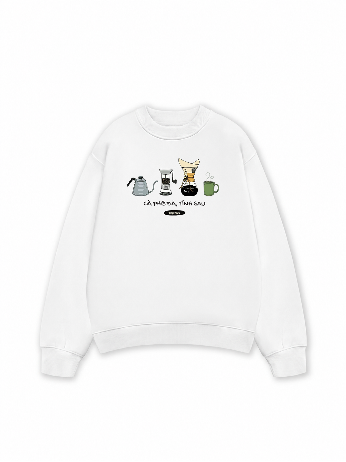 Áo Sweater Nỉ Hai Da Cà Phê Đã, Tính Sau