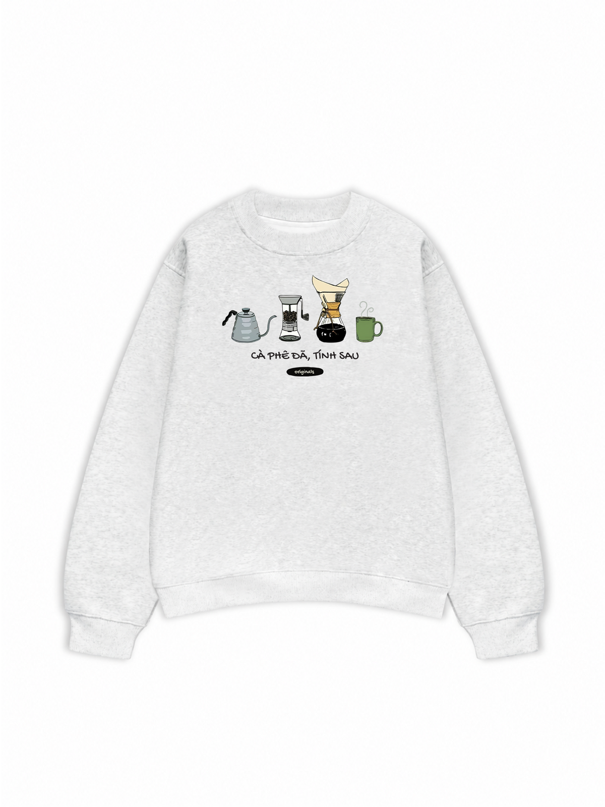 Áo Sweater Nỉ Hai Da Cà Phê Đã, Tính Sau
