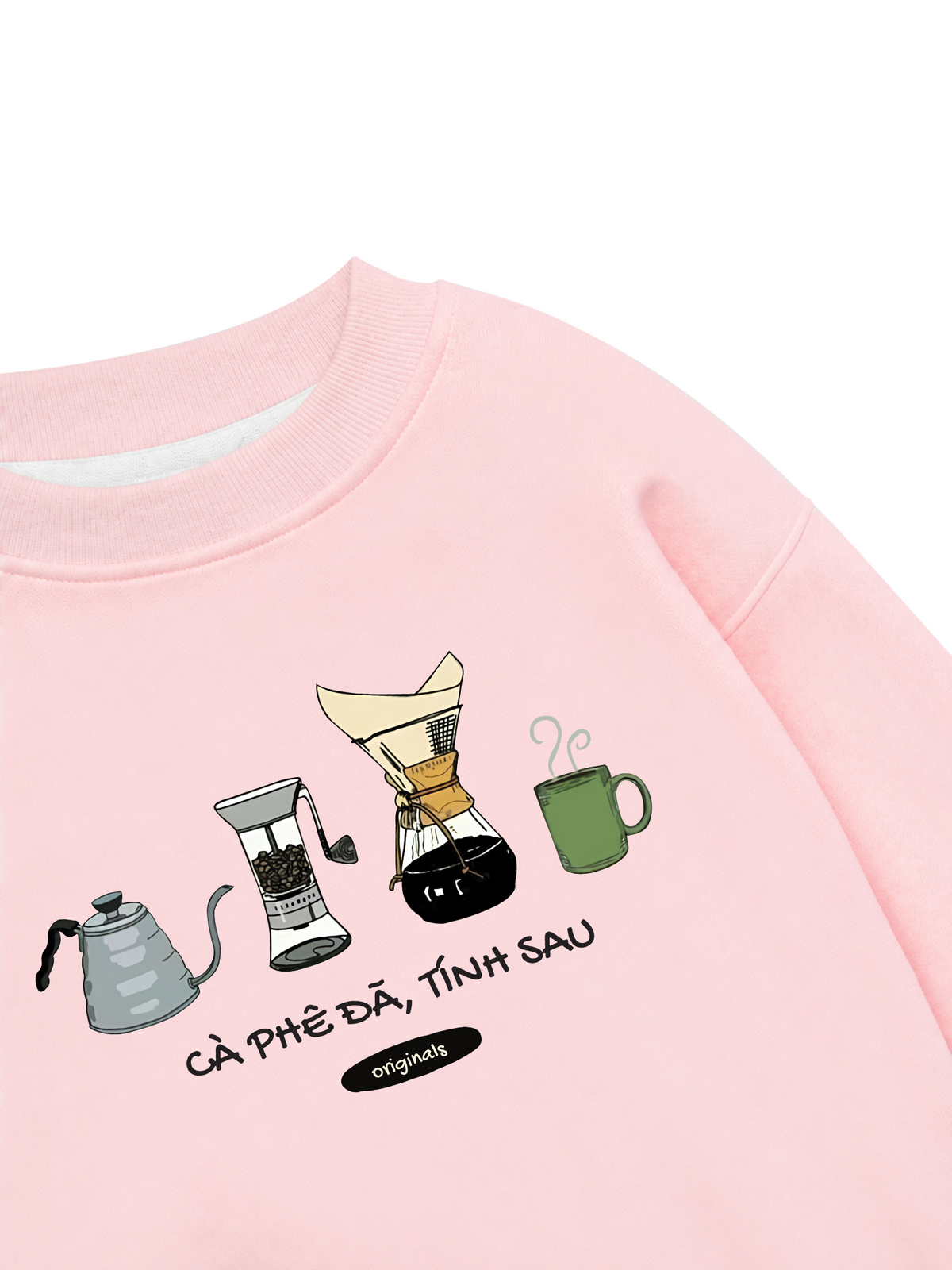 Áo Sweater Nỉ Hai Da Cà Phê Đã, Tính Sau