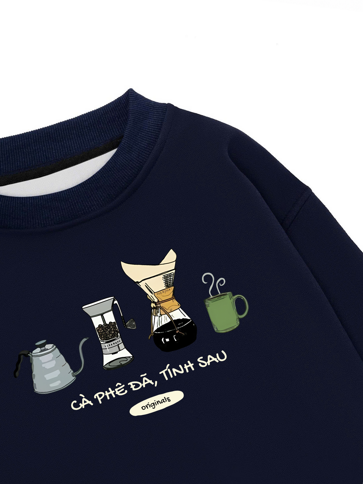 Áo Sweater Nỉ Hai Da Cà Phê Đã, Tính Sau