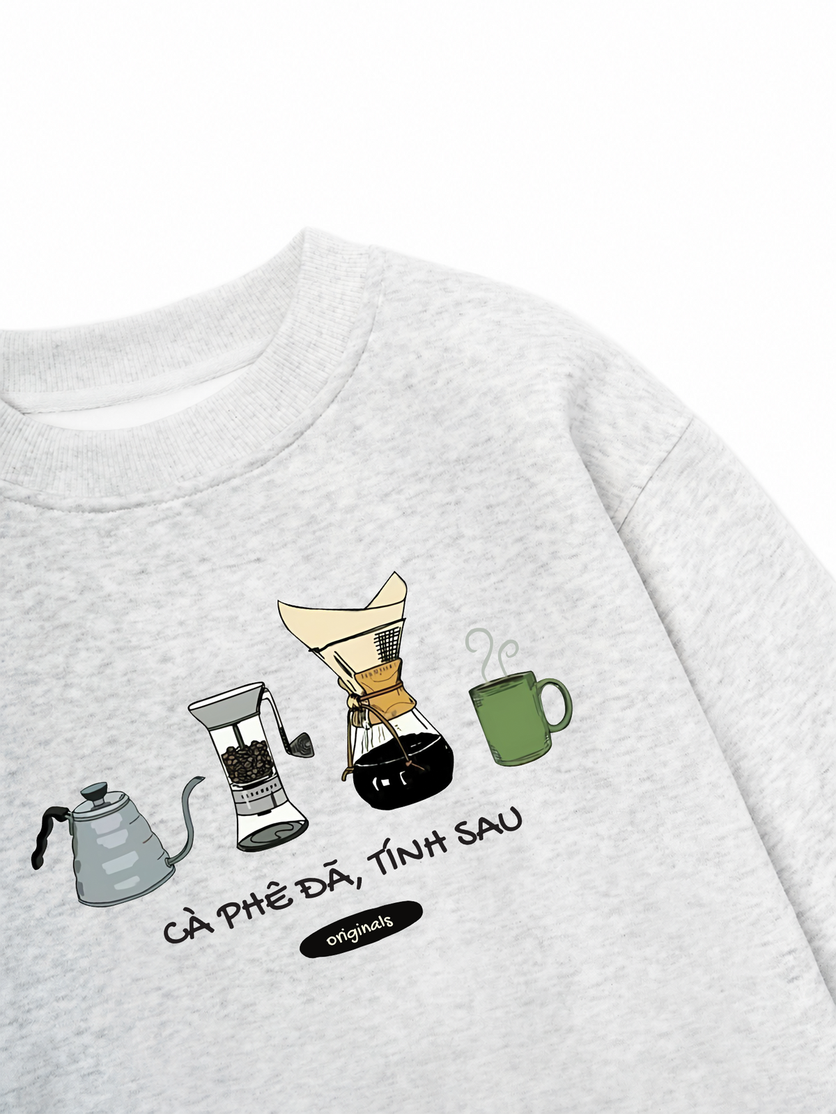 Áo Sweater Nỉ Hai Da Cà Phê Đã, Tính Sau