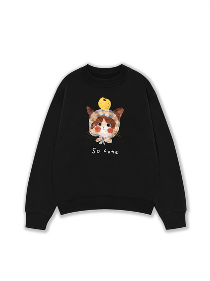 Áo Sweater Nỉ Hai Da So Cute Cat