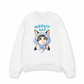 Áo Sweater Nỉ Hai Da Blue Plaid Meowy Cat