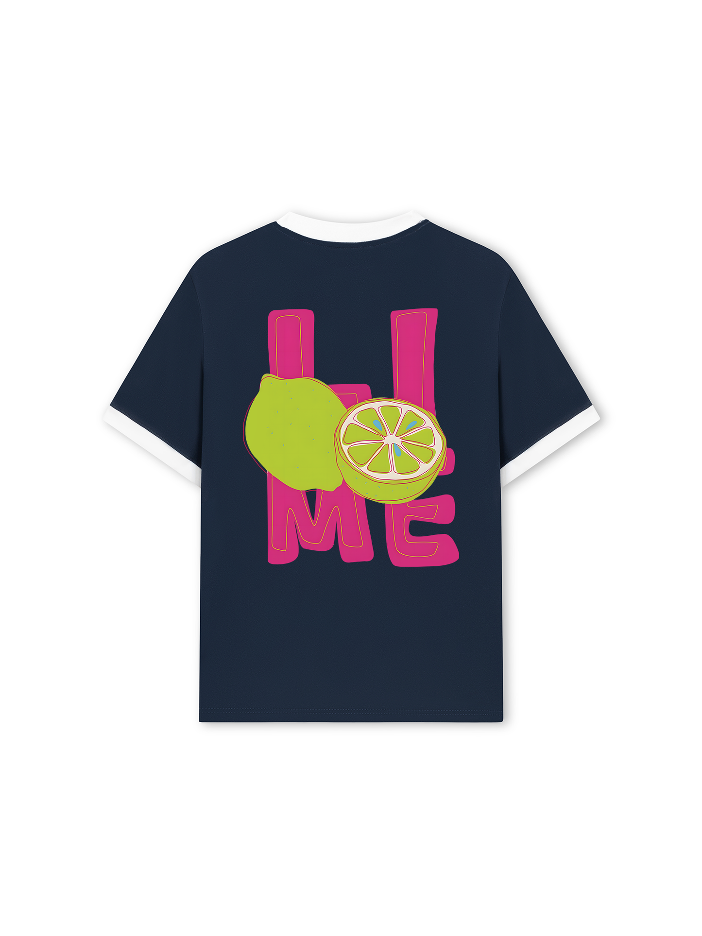 Áo Thun Ringer Relaxed Fit Summer Vibes Pink Lemon