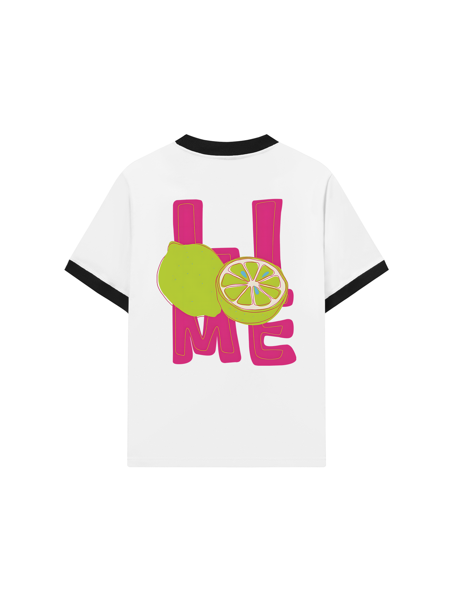 Áo Thun Ringer Relaxed Fit Summer Vibes Pink Lemon
