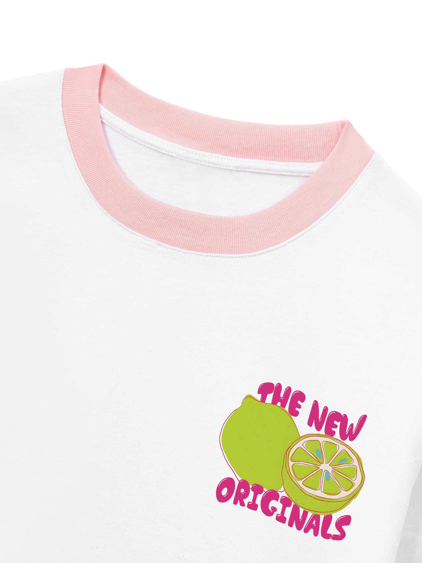 Áo Thun Ringer Relaxed Fit Summer Vibes Pink Lemon