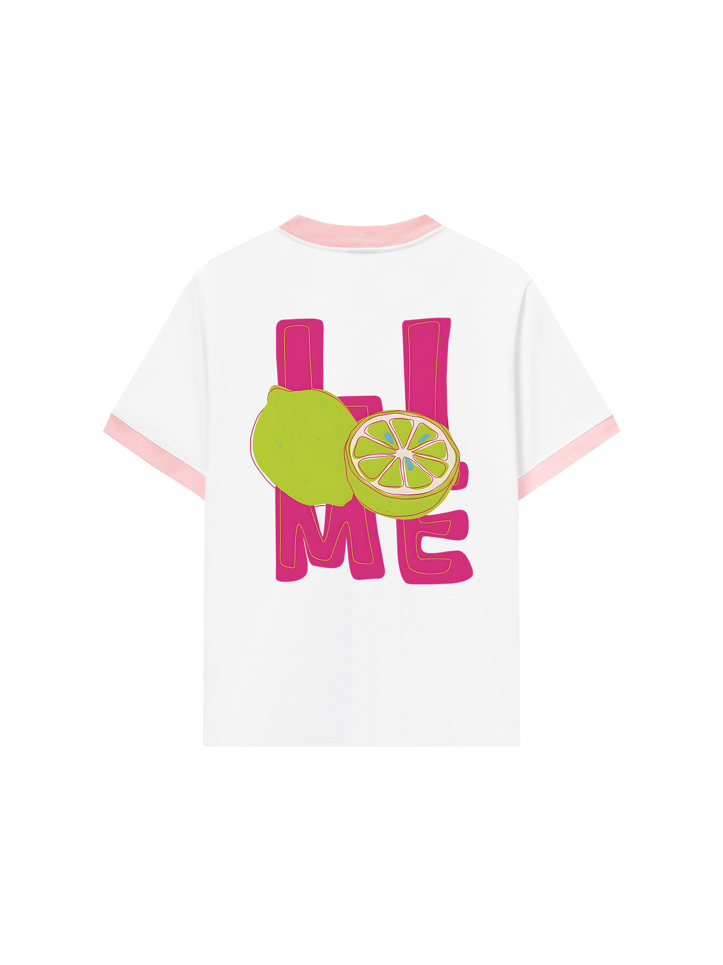 Áo Thun Ringer Relaxed Fit Summer Vibes Pink Lemon