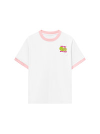 Áo Thun Ringer Relaxed Fit Summer Vibes Pink Lemon