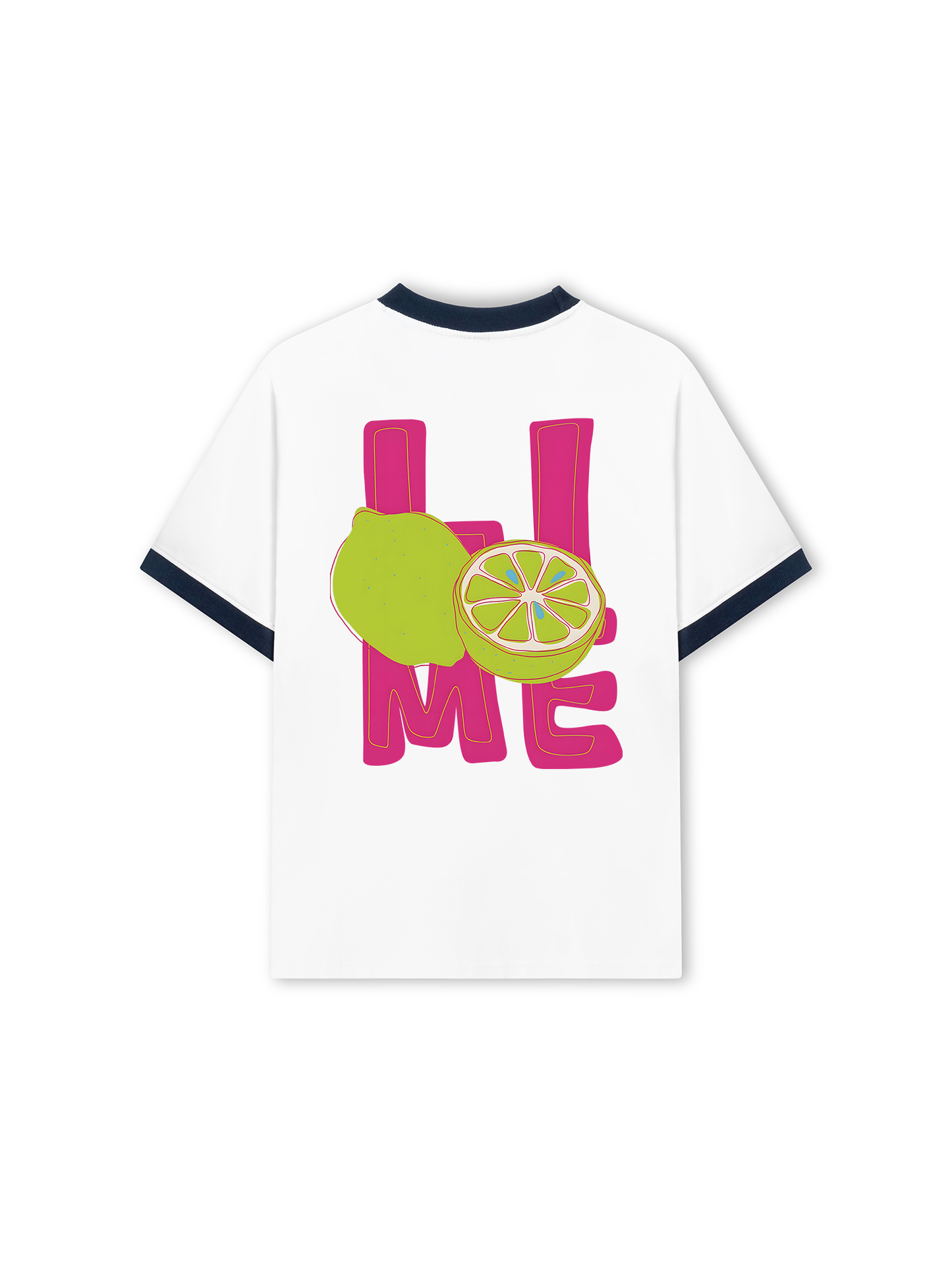 Áo Thun Ringer Relaxed Fit Summer Vibes Pink Lemon