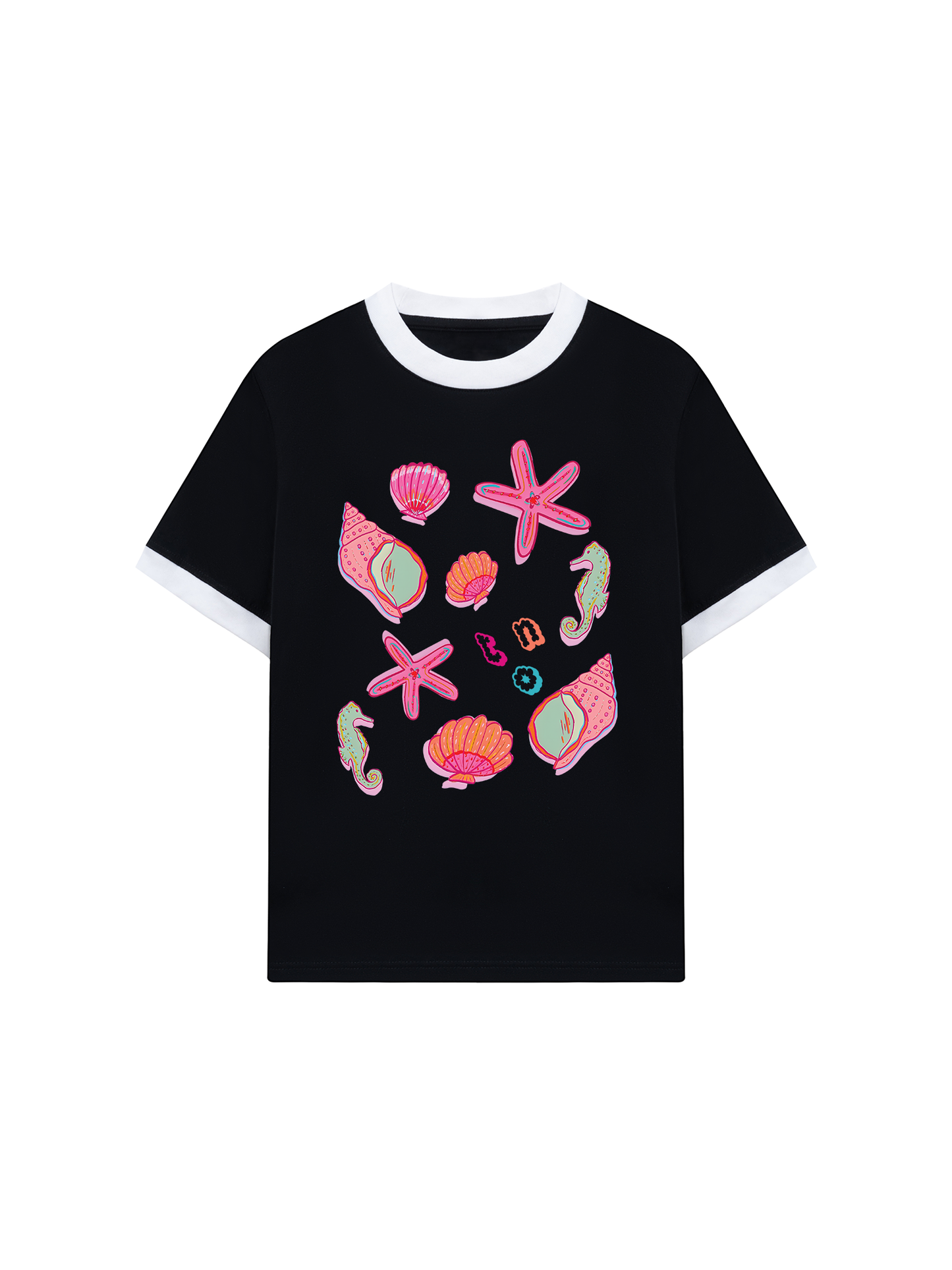 Áo Thun Ringer Relaxed Fit Summer Vibes Sea Life