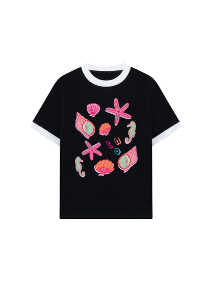 Áo Thun Ringer Relaxed Fit Summer Vibes Sea Life