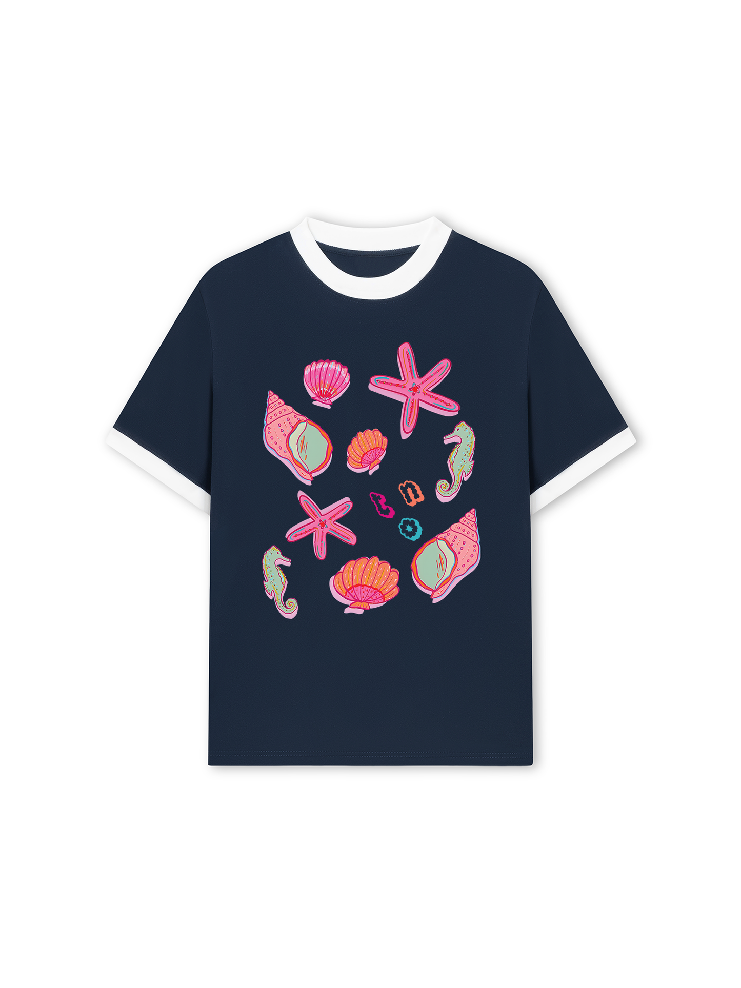Áo Thun Ringer Relaxed Fit Summer Vibes Sea Life