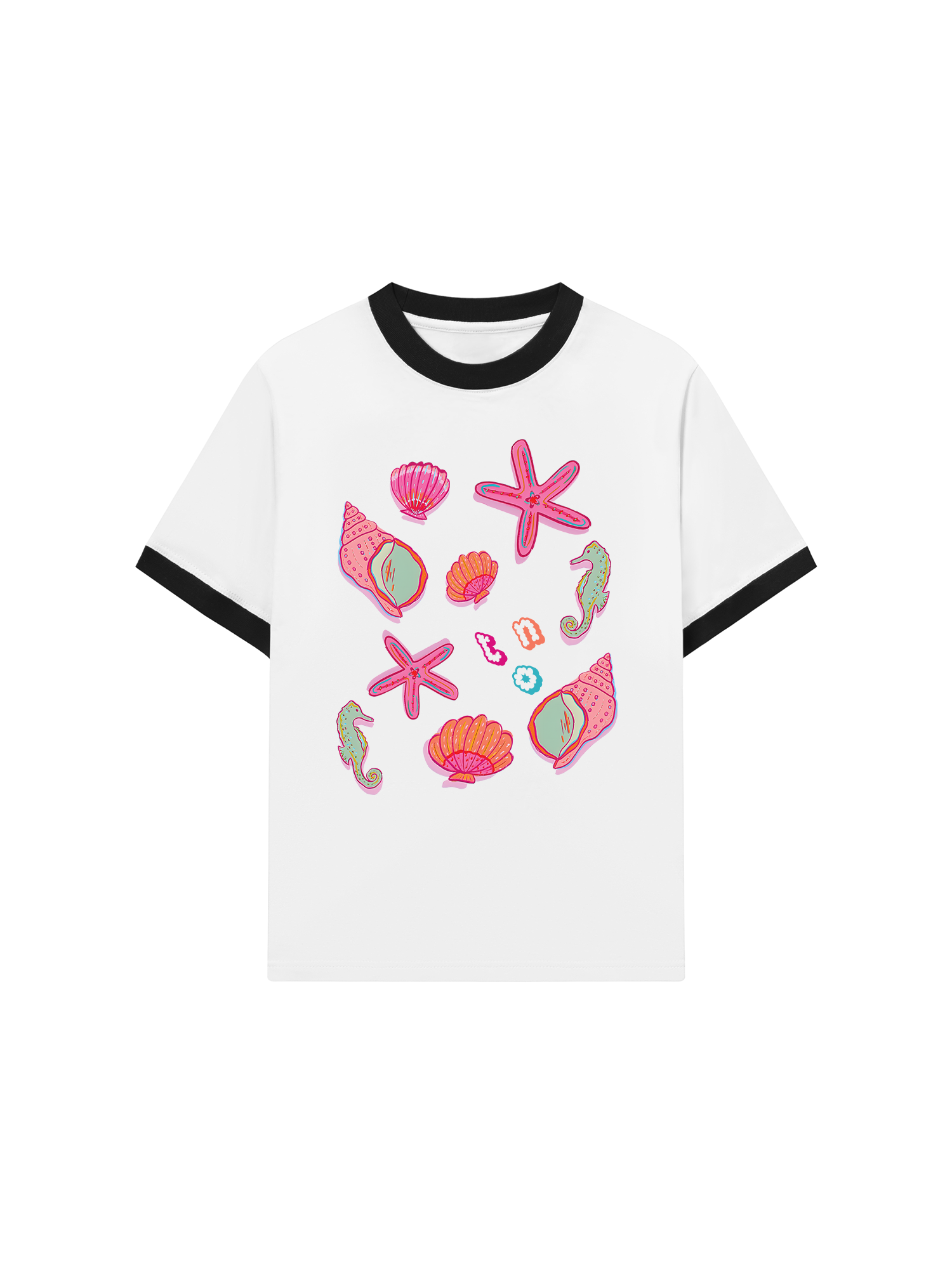 Áo Thun Ringer Relaxed Fit Summer Vibes Sea Life