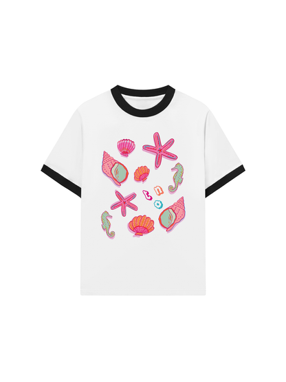 Áo Thun Ringer Relaxed Fit Summer Vibes Sea Life