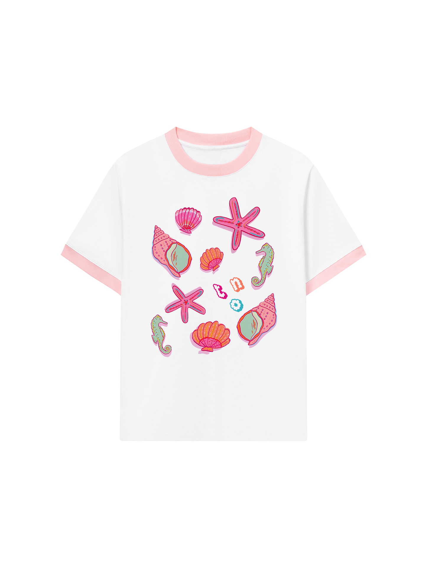 Áo Thun Ringer Relaxed Fit Summer Vibes Sea Life