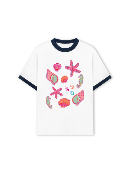 Áo Thun Ringer Relaxed Fit Summer Vibes Sea Life
