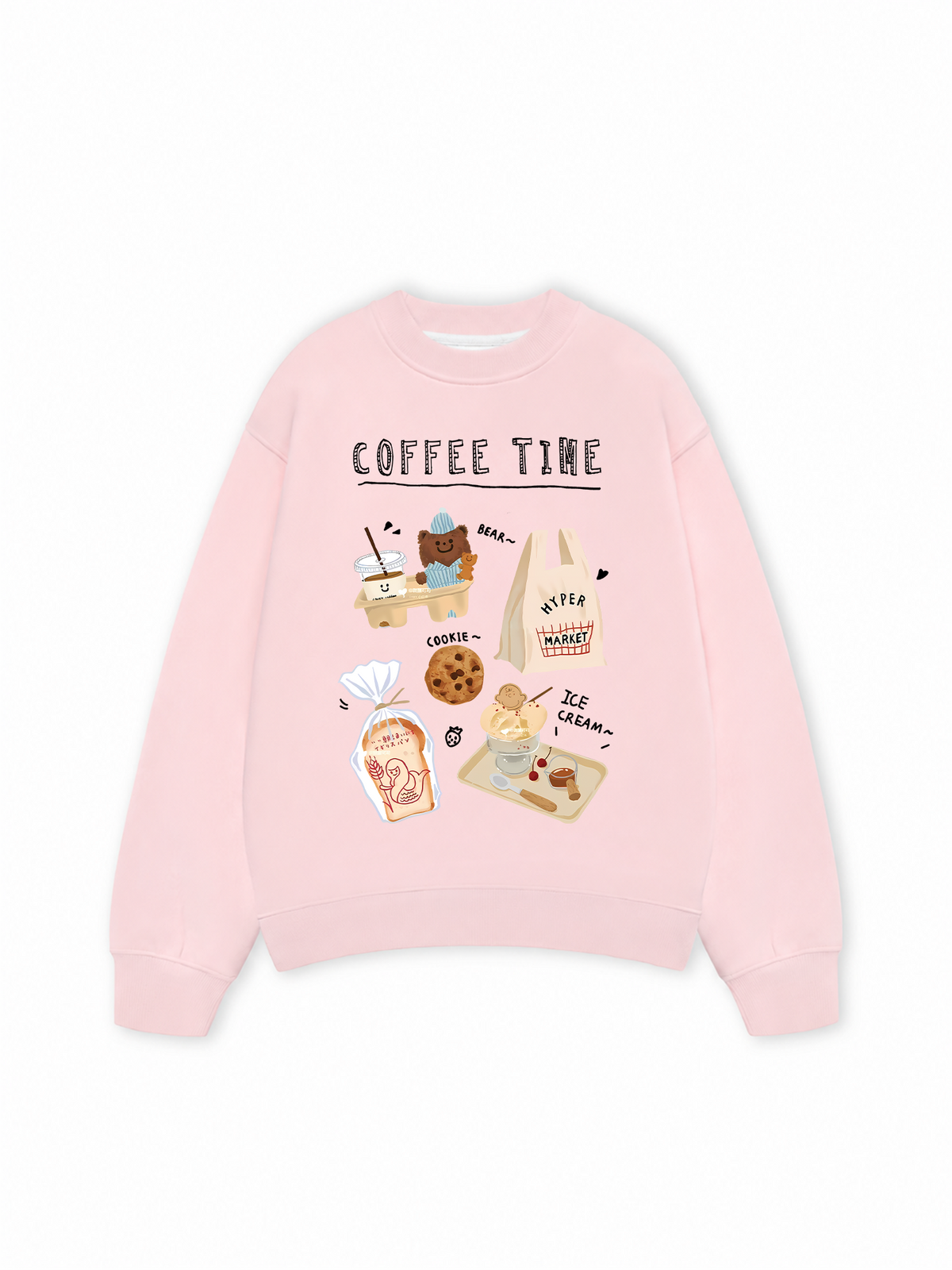 Áo Sweater Nỉ Hai Da Sweet Pastry Coffee Time